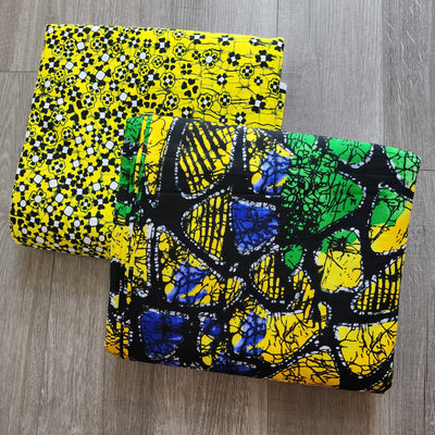Mix and Match African Print Fabric, Ankara Fabric, 100% Cotton Fabric, Wax Print Fabric, Blue and White Fabric