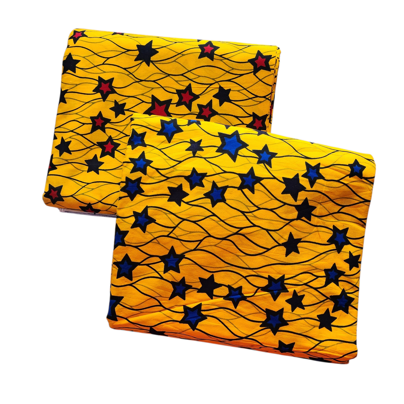 Mix and Match African Print Fabric, Ankara Fabric, 100% Cotton Fabric, Kili Kili Star Fabric, Yellow, Red and Blue Star Fabric