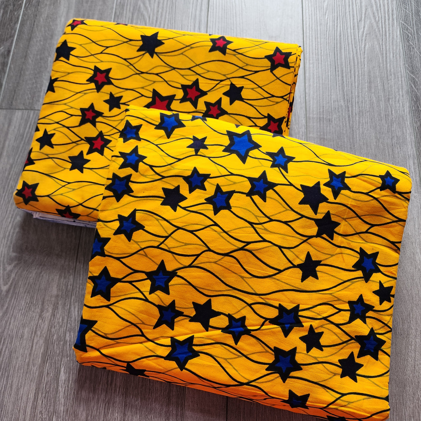 Mix and Match African Print Fabric, Ankara Fabric, 100% Cotton Fabric, Kili Kili Star Fabric, Yellow, Red and Blue Star Fabric