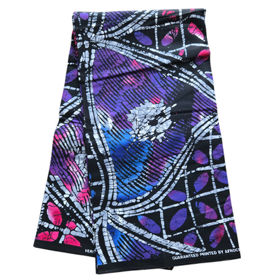 Gray, Pink and Black Tie-dye Ankara Fabric, 100% Cotton Fabric, African Print Fabric