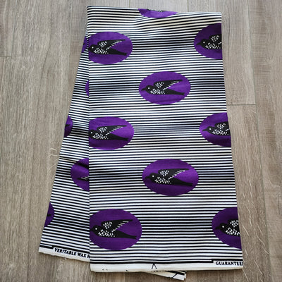 Mix and Match African Print Fabric, Ankara Fabric, 100% Cotton Fabric, Wax Print Fabric, White, Purple and Black Ankara Fabric