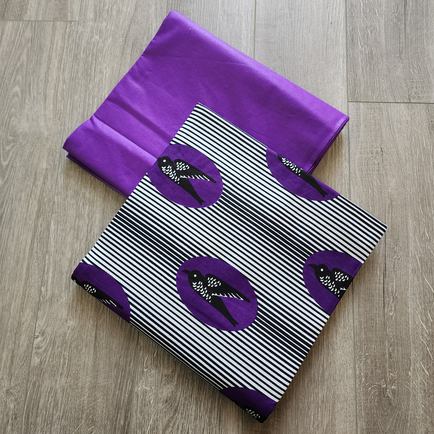 Mix and Match African Print Fabric, Ankara Fabric, 100% Cotton Fabric, Wax Print Fabric, White, Purple and Black Ankara Fabric