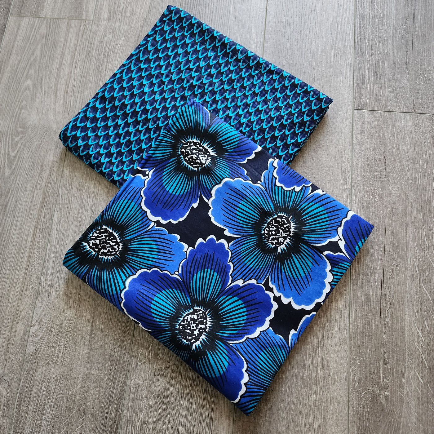 Mix and Match African Print Fabric, Ankara Fabric, 100% Cotton Fabric, Wax Print Fabric, Blue and Black Ankara Fabric