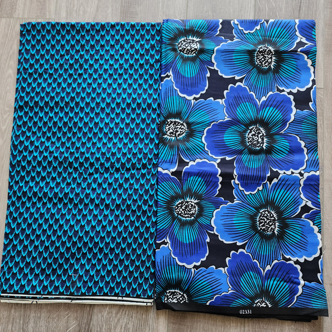 Mix and Match African Print Fabric, Ankara Fabric, 100% Cotton Fabric, Wax Print Fabric, Blue and Black Ankara Fabric