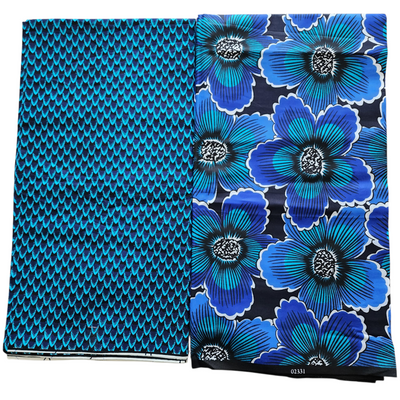 Mix and Match African Print Fabric, Ankara Fabric, 100% Cotton Fabric, Wax Print Fabric, Blue and Black Ankara Fabric