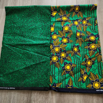 Mix and Match African Print Fabric, Ankara Fabric, 100% Cotton Fabric, Wax Print Fabric, Green and Black Fabric