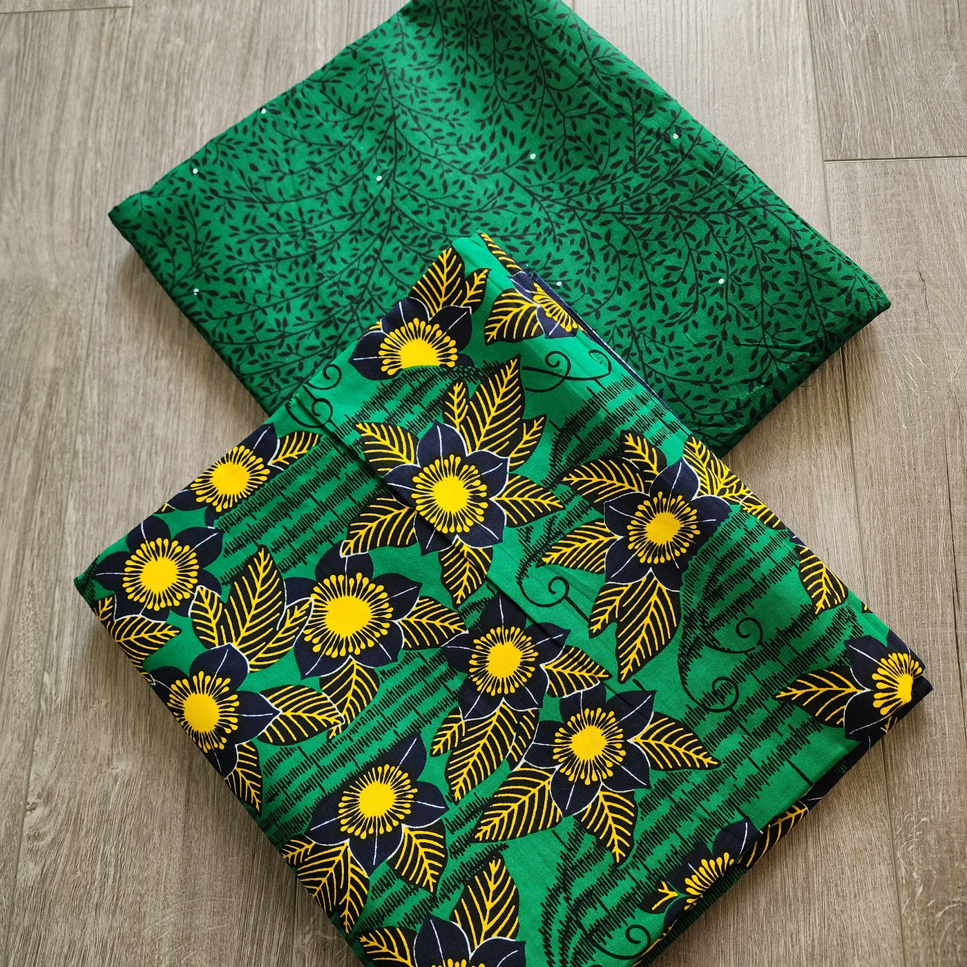 Mix and Match African Print Fabric, Ankara Fabric, 100% Cotton Fabric, Wax Print Fabric, Green and Black Fabric