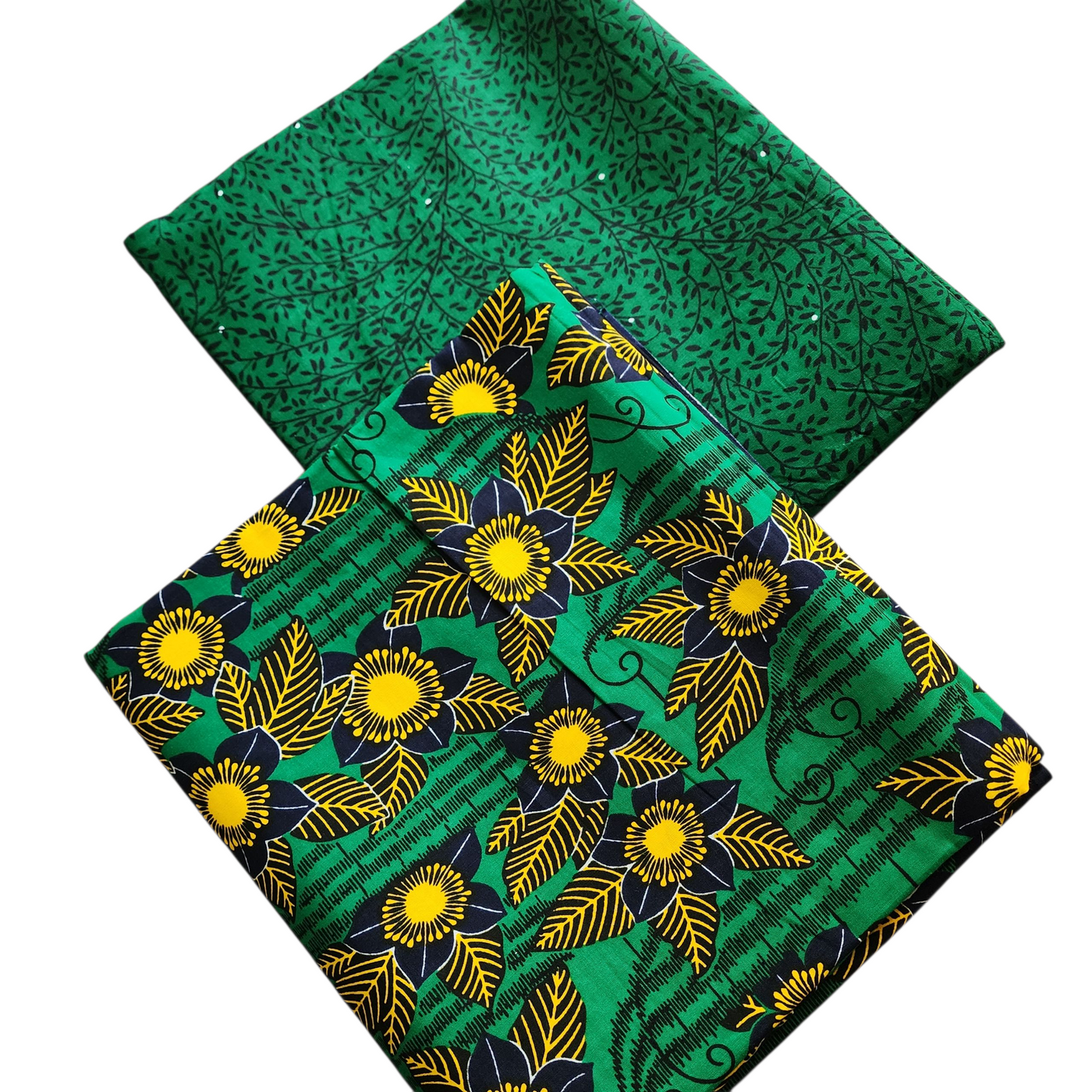 Mix and Match African Print Fabric, Ankara Fabric, 100% Cotton Fabric, Wax Print Fabric, Green and Black Fabric