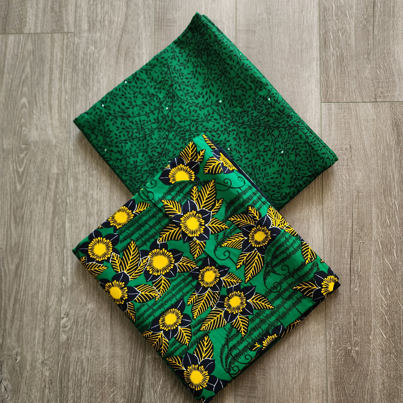 Mix and Match African Print Fabric, Ankara Fabric, 100% Cotton Fabric, Wax Print Fabric, Green and Black Fabric