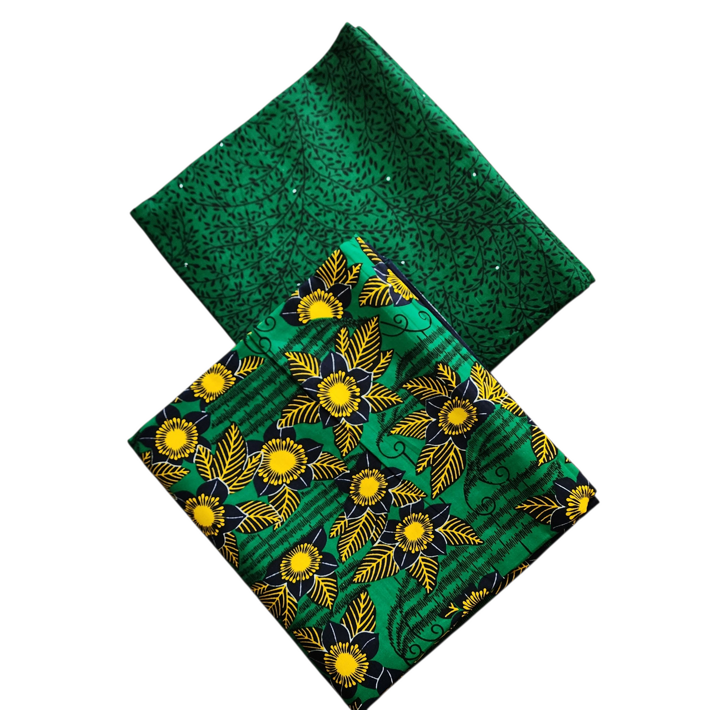 Mix and Match African Print Fabric, Ankara Fabric, 100% Cotton Fabric, Wax Print Fabric, Green and Black Fabric