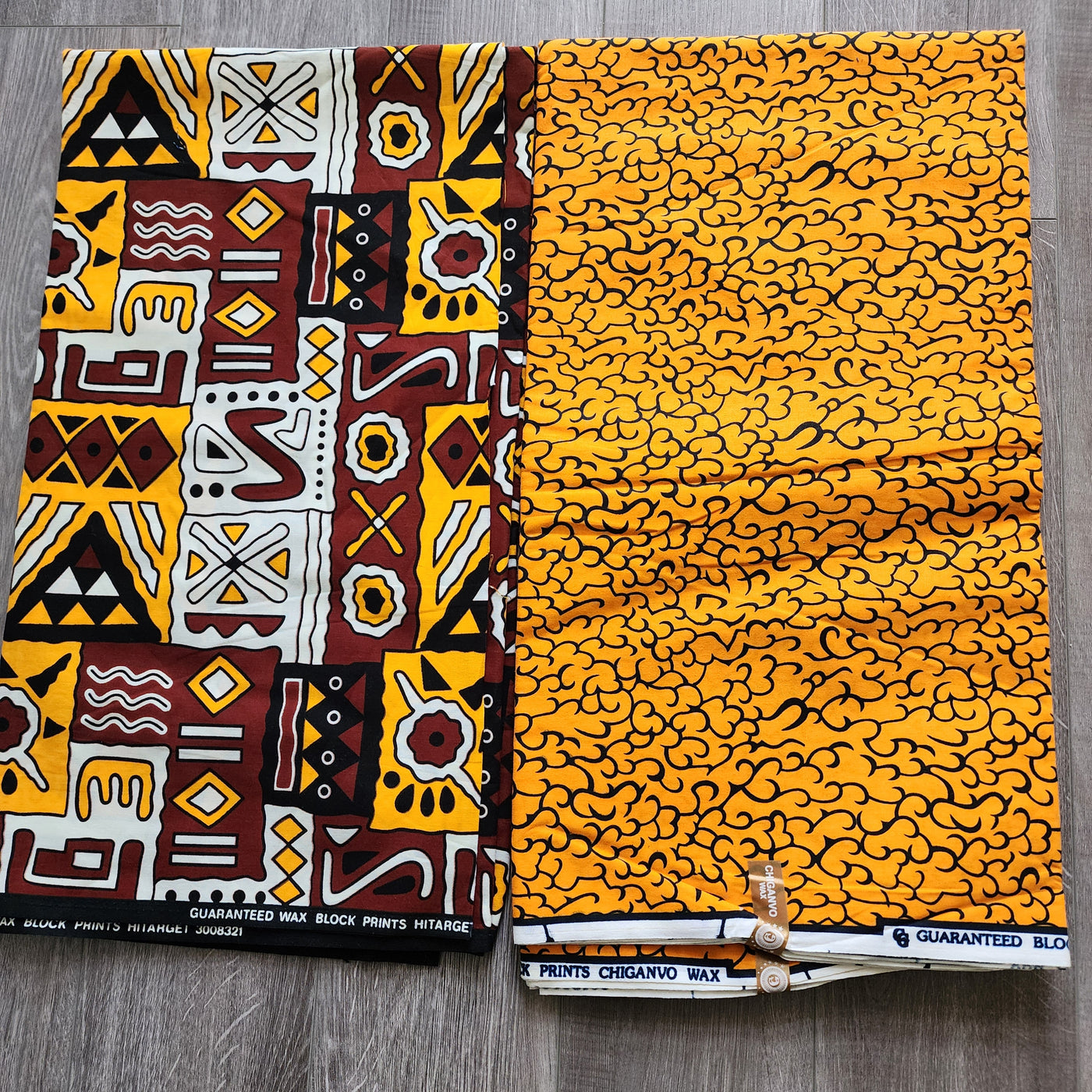 Mix and Match African Print Fabric, Ankara Fabric, 100% Cotton Fabric, Wax Print Fabric, Yellow and Brown Ankara Fabric