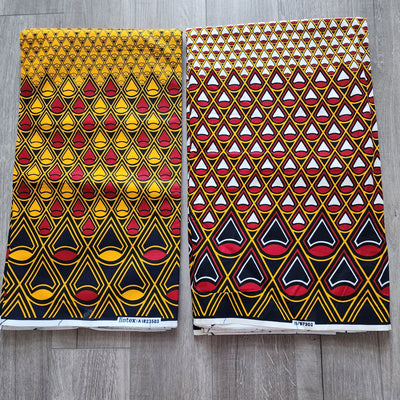 Mix and Match African Print Fabric, Ankara Fabric, 100% Cotton Fabric, Wax Print Fabric, Red, Yellow and Black Ankara Fabric