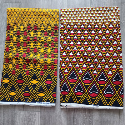 Mix and Match African Print Fabric, Ankara Fabric, 100% Cotton Fabric, Wax Print Fabric, Red, Yellow and Black Ankara Fabric