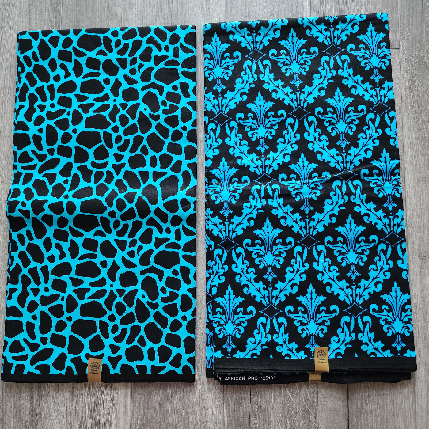 Mix and Match African Print Fabric, Ankara Fabric, 100% Cotton Fabric, Wax Print Fabric, Blue and Black Ankara Fabric
