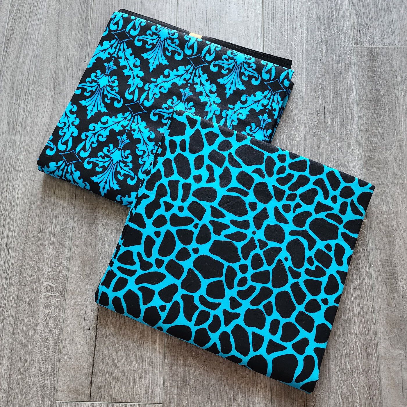 Mix and Match African Print Fabric, Ankara Fabric, 100% Cotton Fabric, Wax Print Fabric, Blue and Black Ankara Fabric