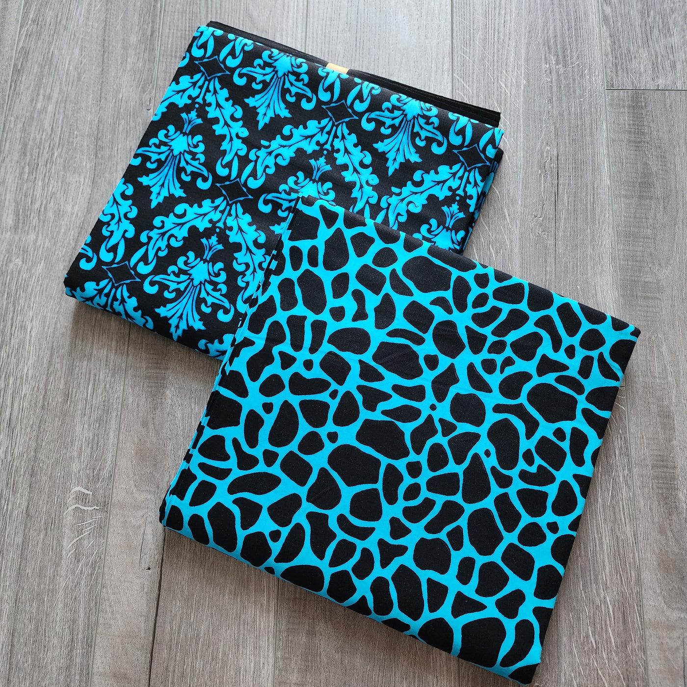 Mix and Match African Print Fabric, Ankara Fabric, 100% Cotton Fabric, Wax Print Fabric, Blue and Black Ankara Fabric