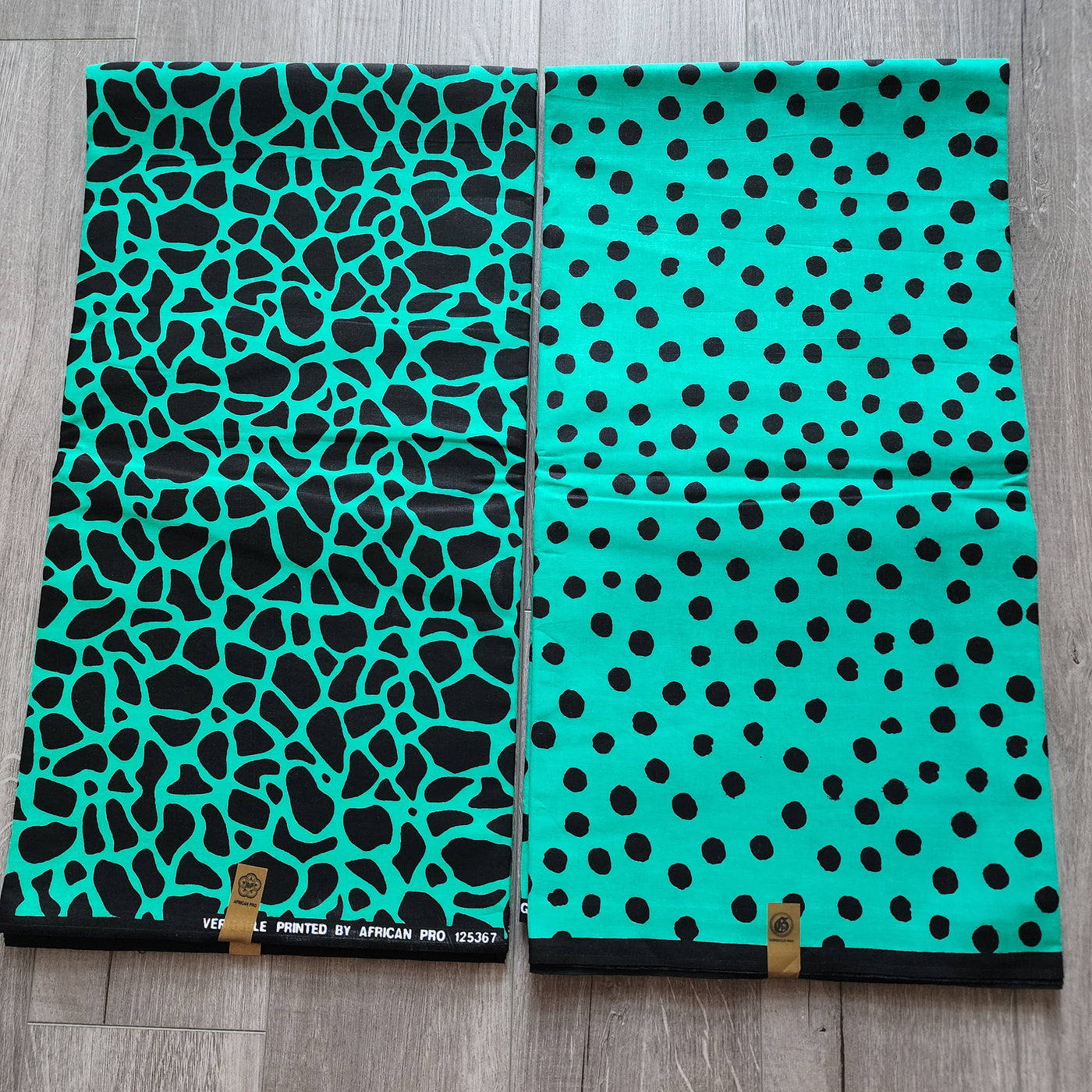 Mix and Match African Print Fabric, Ankara Fabric, 100% Cotton Fabric, Wax Print Fabric, Teal and Black Ankara Fabric