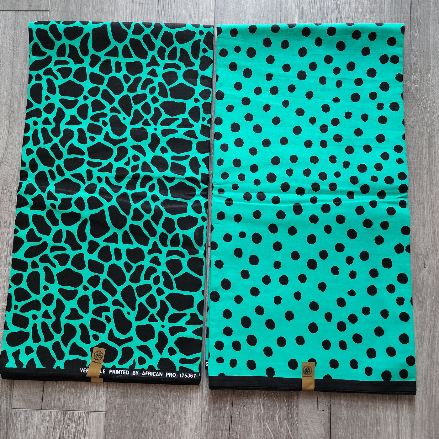 Mix and Match African Print Fabric, Ankara Fabric, 100% Cotton Fabric, Wax Print Fabric, Teal and Black Ankara Fabric