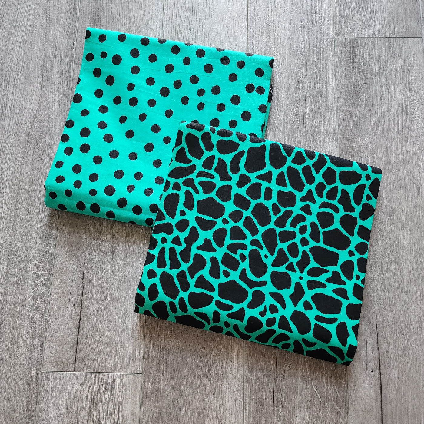 Mix and Match African Print Fabric, Ankara Fabric, 100% Cotton Fabric, Wax Print Fabric, Teal and Black Ankara Fabric