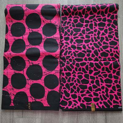 Mix and Match African Print Fabric, Ankara Fabric, 100% Cotton Fabric, Wax Print Fabric, Pink and Black Ankara Fabric