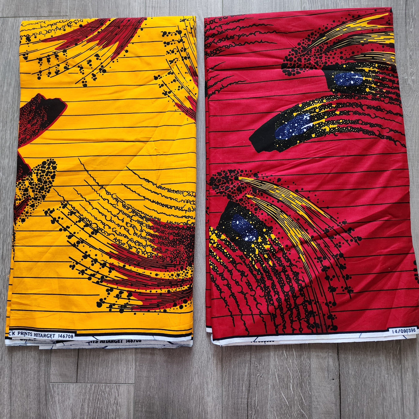 Mix and Match African Print Fabric, Ankara Fabric, 100% Cotton Fabric, Wax Print Fabric, Red, Yellow and Black Ankara Fabric