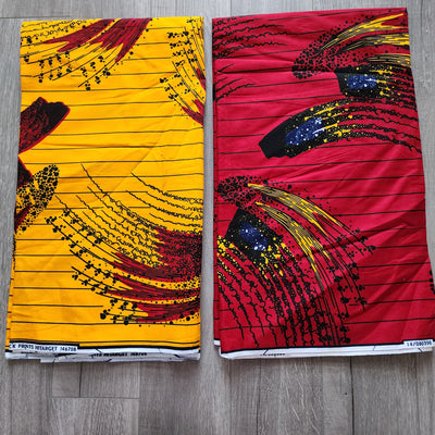 Mix and Match African Print Fabric, Ankara Fabric, 100% Cotton Fabric, Wax Print Fabric, Red, Yellow and Black Ankara Fabric