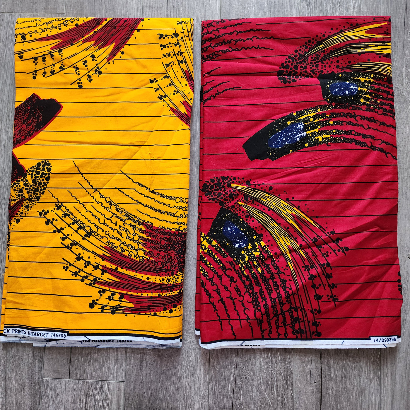 Mix and Match African Print Fabric, Ankara Fabric, 100% Cotton Fabric, Wax Print Fabric, Red, Yellow and Black Ankara Fabric