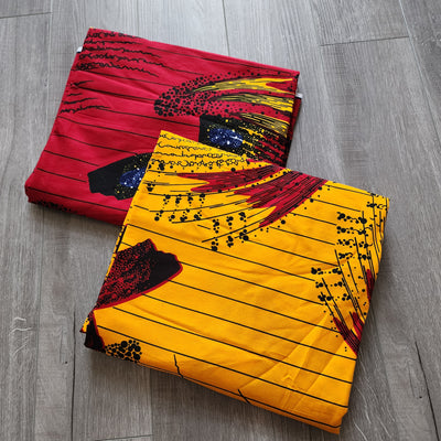 Mix and Match African Print Fabric, Ankara Fabric, 100% Cotton Fabric, Wax Print Fabric, Red, Yellow and Black Ankara Fabric