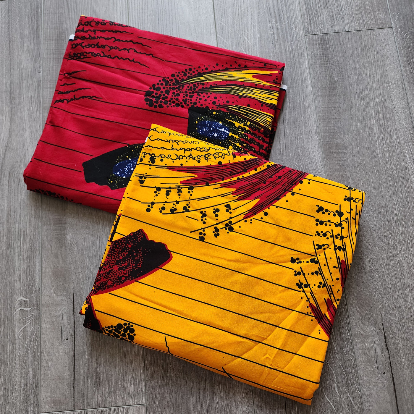 Mix and Match African Print Fabric, Ankara Fabric, 100% Cotton Fabric, Wax Print Fabric, Red, Yellow and Black Ankara Fabric