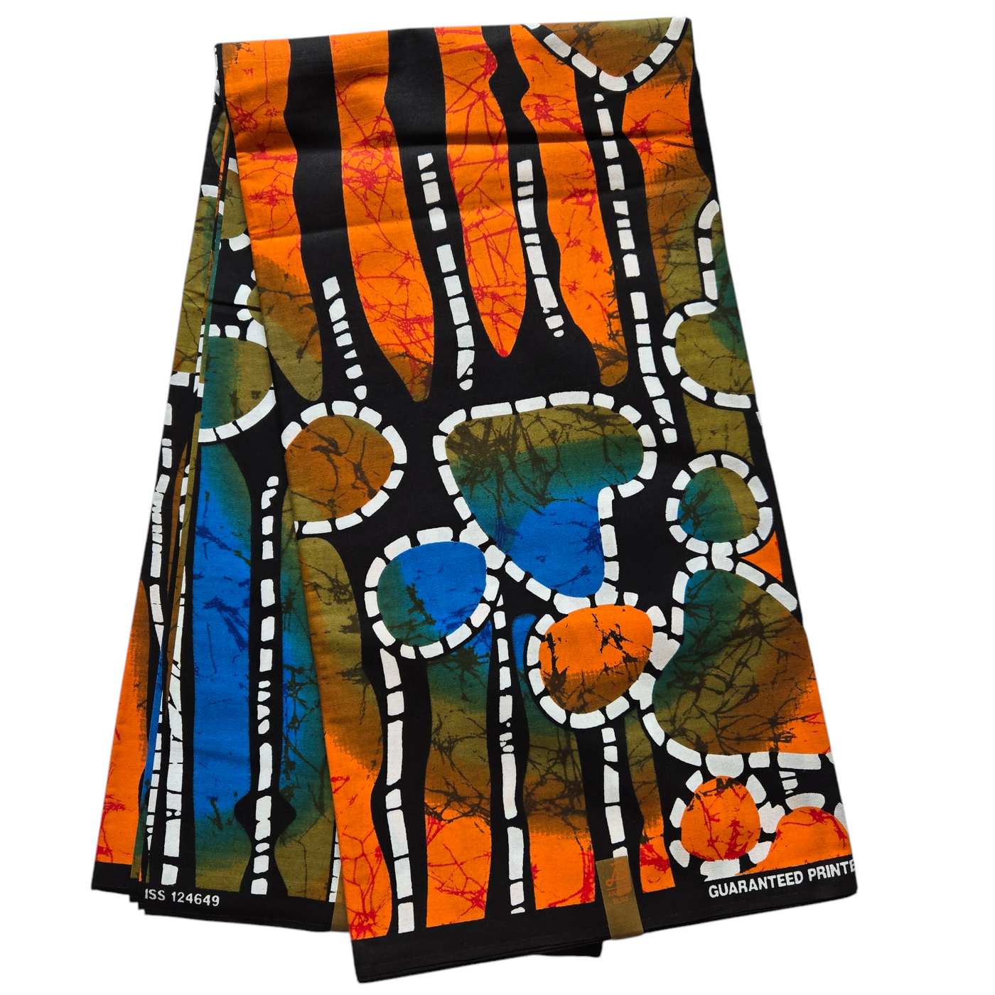 Orange, Blue and Green African Print Fabric, Black Fabric, Pink Fabric Ankara Fabric, AF321