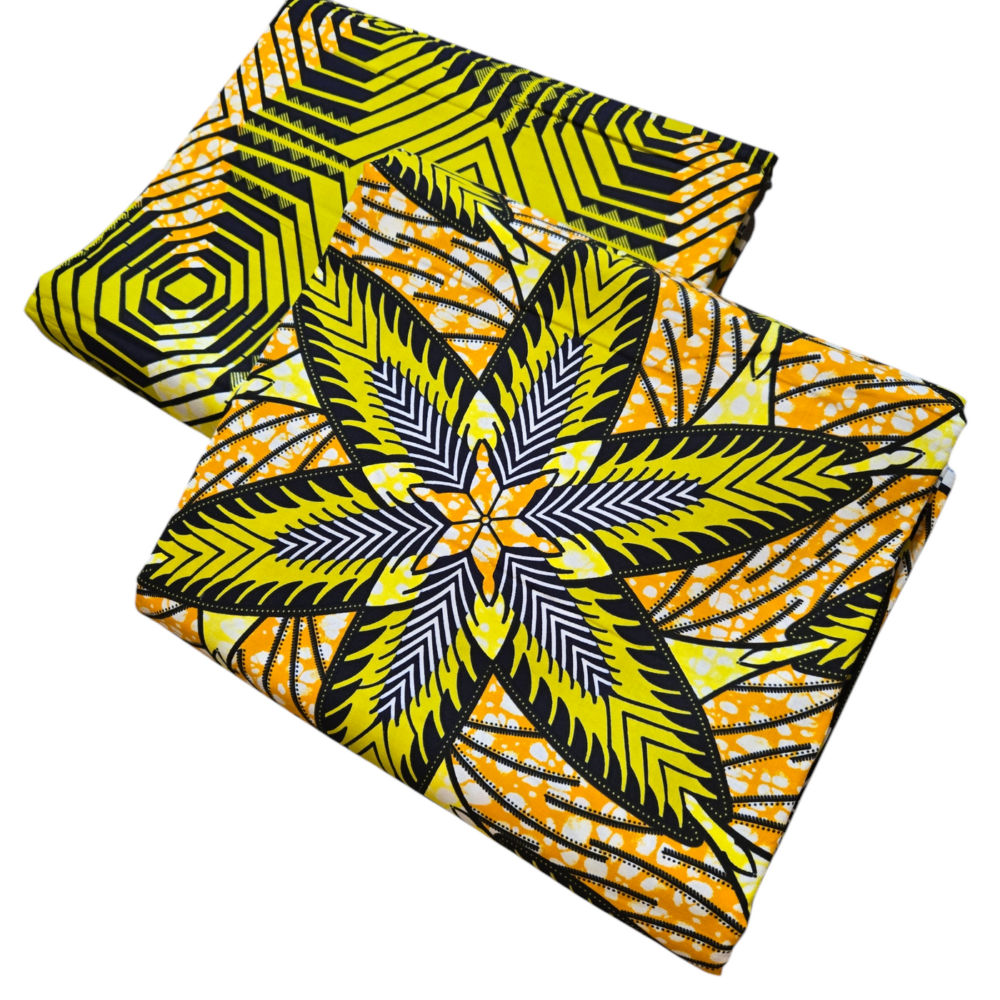 Yellow Mix and Match African Print Fabric, Ankara Fabric, 100% Cotton Fabric