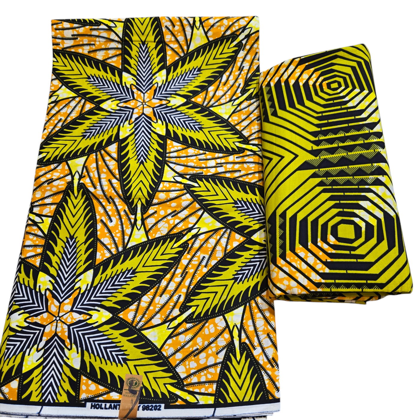 Yellow Mix and Match African Print Fabric, Ankara Fabric, 100% Cotton Fabric