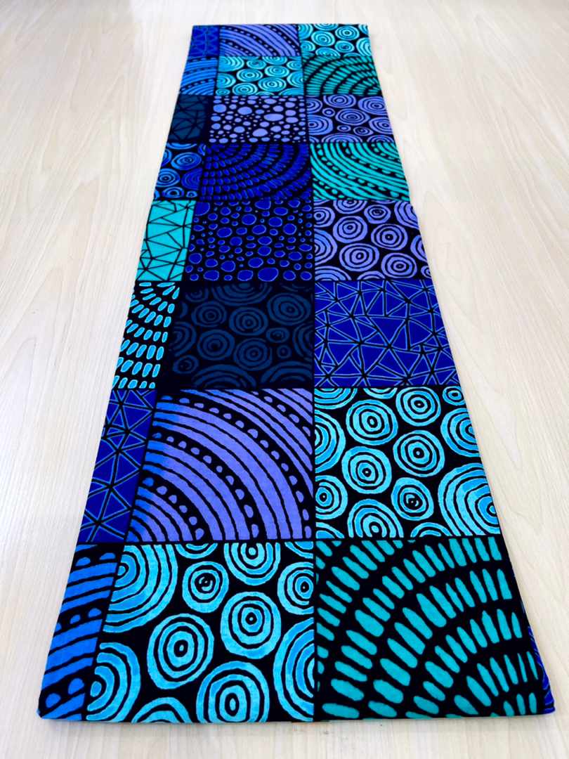 Blue Patchwork Ankara Print Fabric