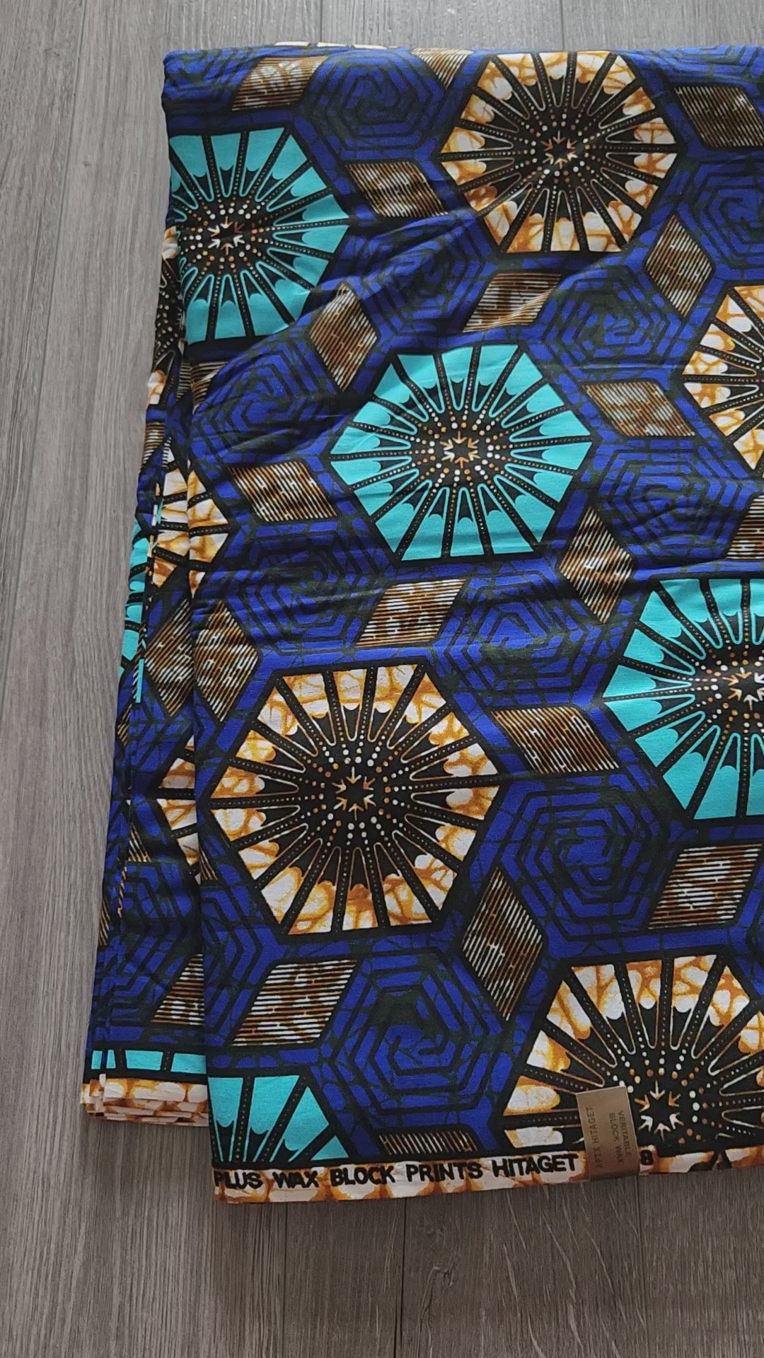 Blue and Brown Ankara Print Fabric