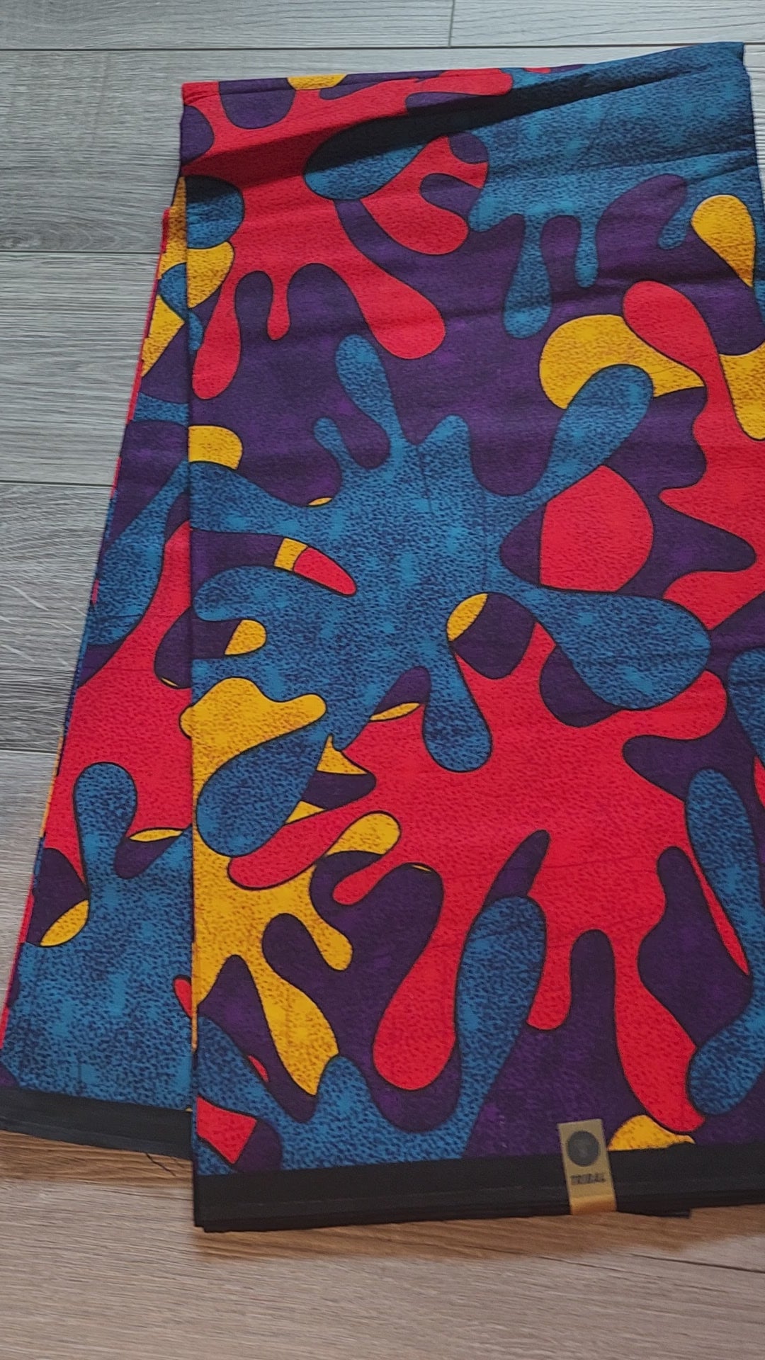 Blue and Orange African Print Fabric, Ankara Fabric, AF80