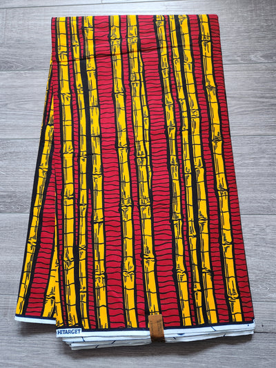 Red and Yellow African Print Fabric, Ankara Fabric, AF233