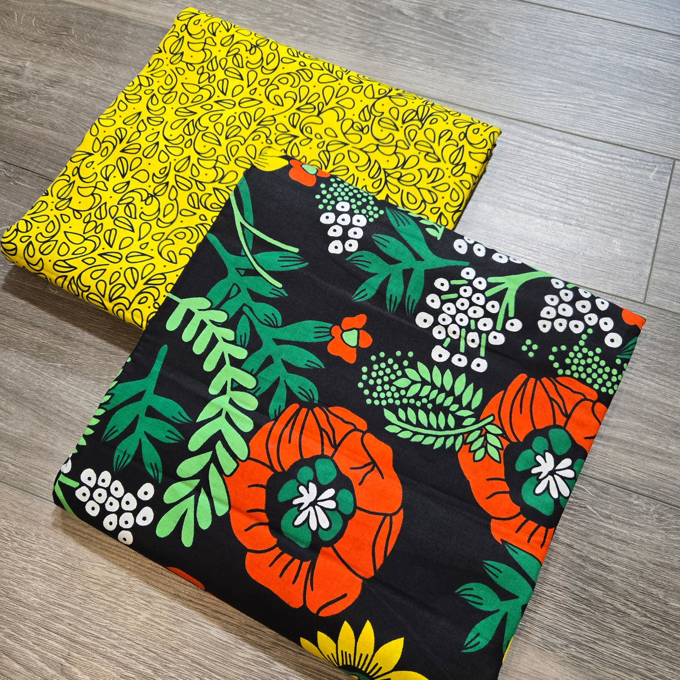 Black, Green and Yellow Mix and Match African Print Fabric, Ankara Fabric, 100% Cotton Fabric