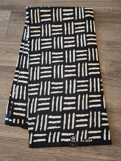 White and Black Monochrome African Print Fabric, Ankara Fabric AF43