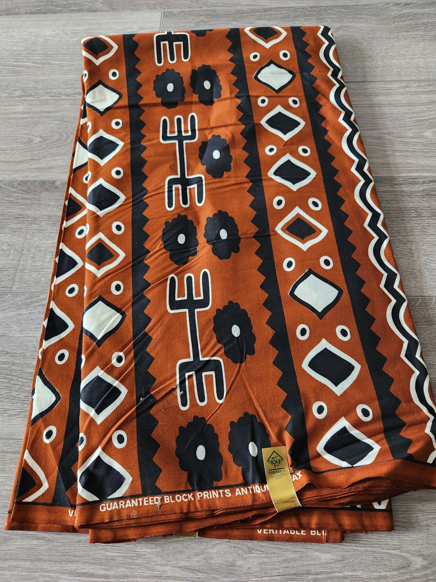 Brown and Black Tribal Ankara Print Fabric