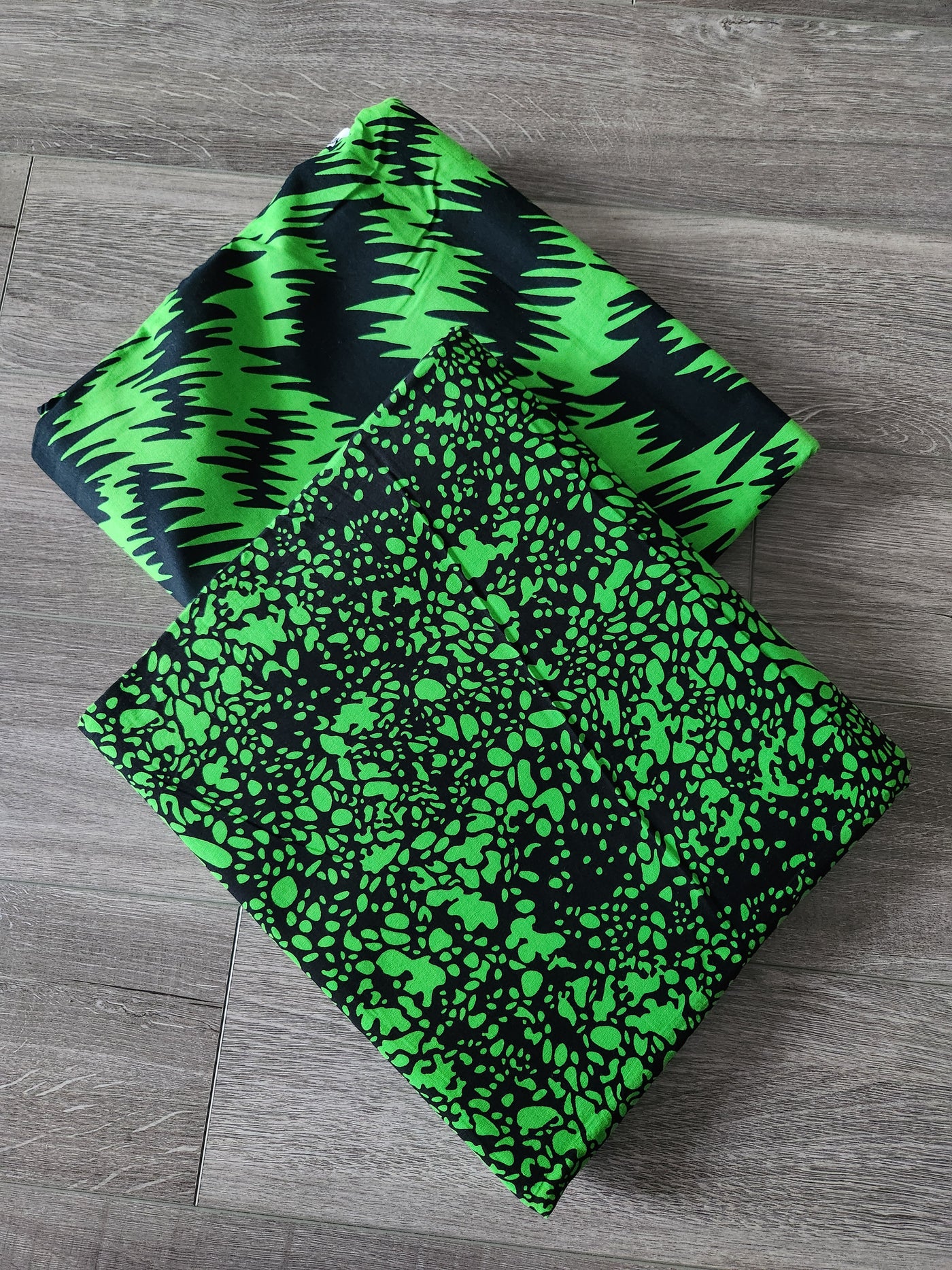 Green and Black Mix and Match African Fabric