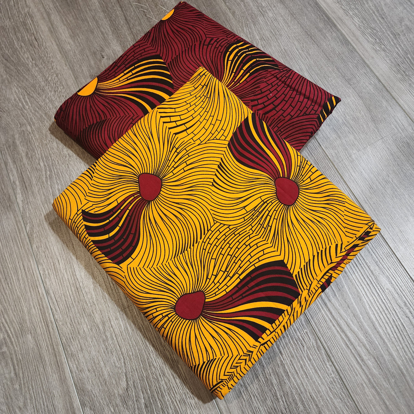 Yellow and Red  Mix and Match African Print Fabric, Ankara Fabric, 100% Cotton Fabric