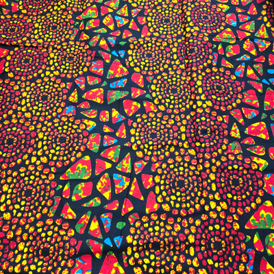 Orange and Red African Print Fabric, Ankara Fabric, AF342