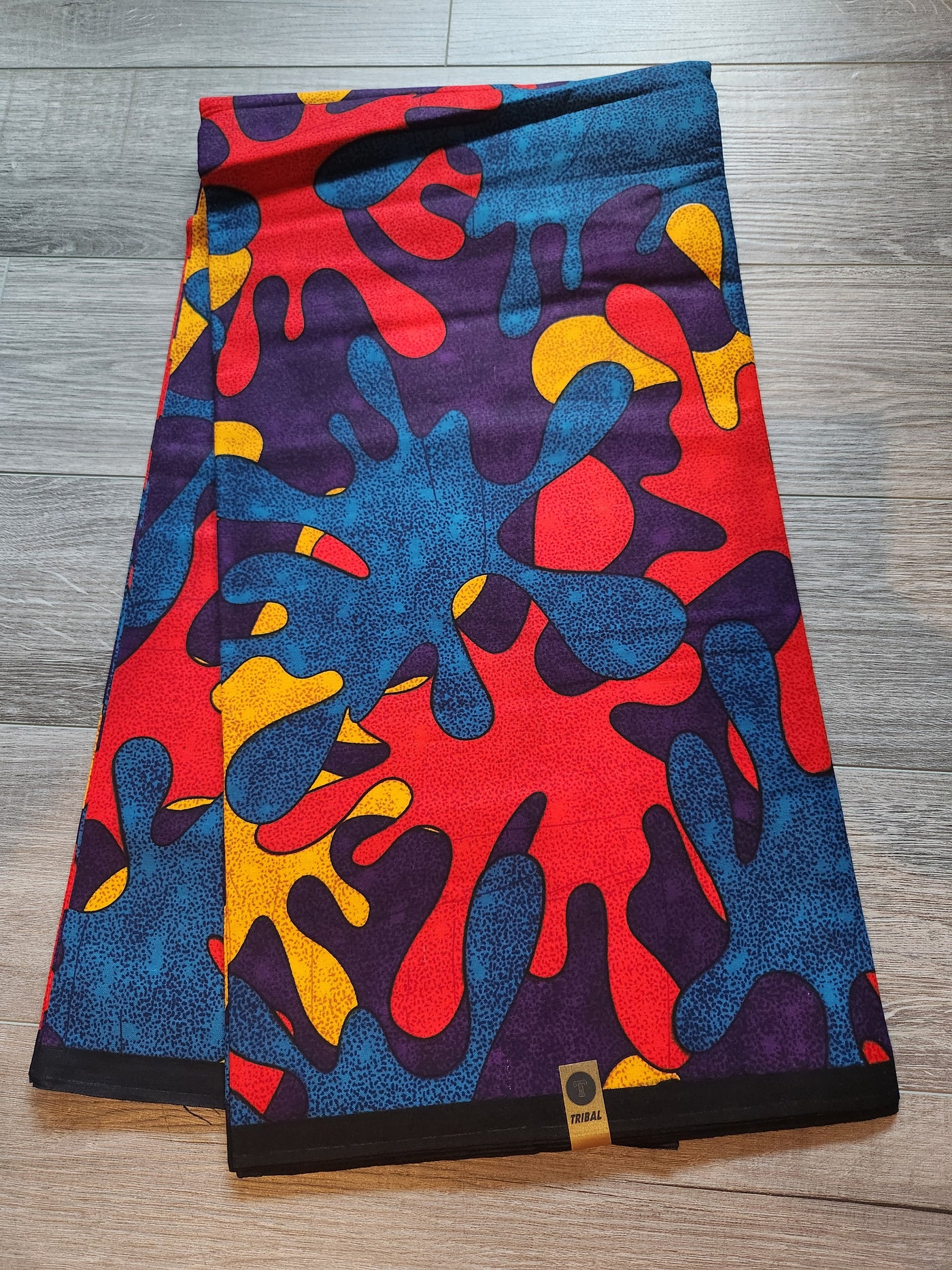 Blue and Orange African Print Fabric, Ankara Fabric, AF80