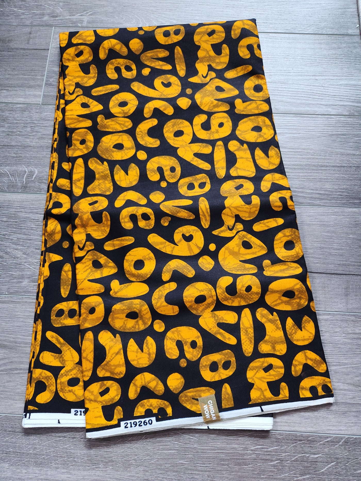 Gold and Black African Print Fabric, Ankara Fabric