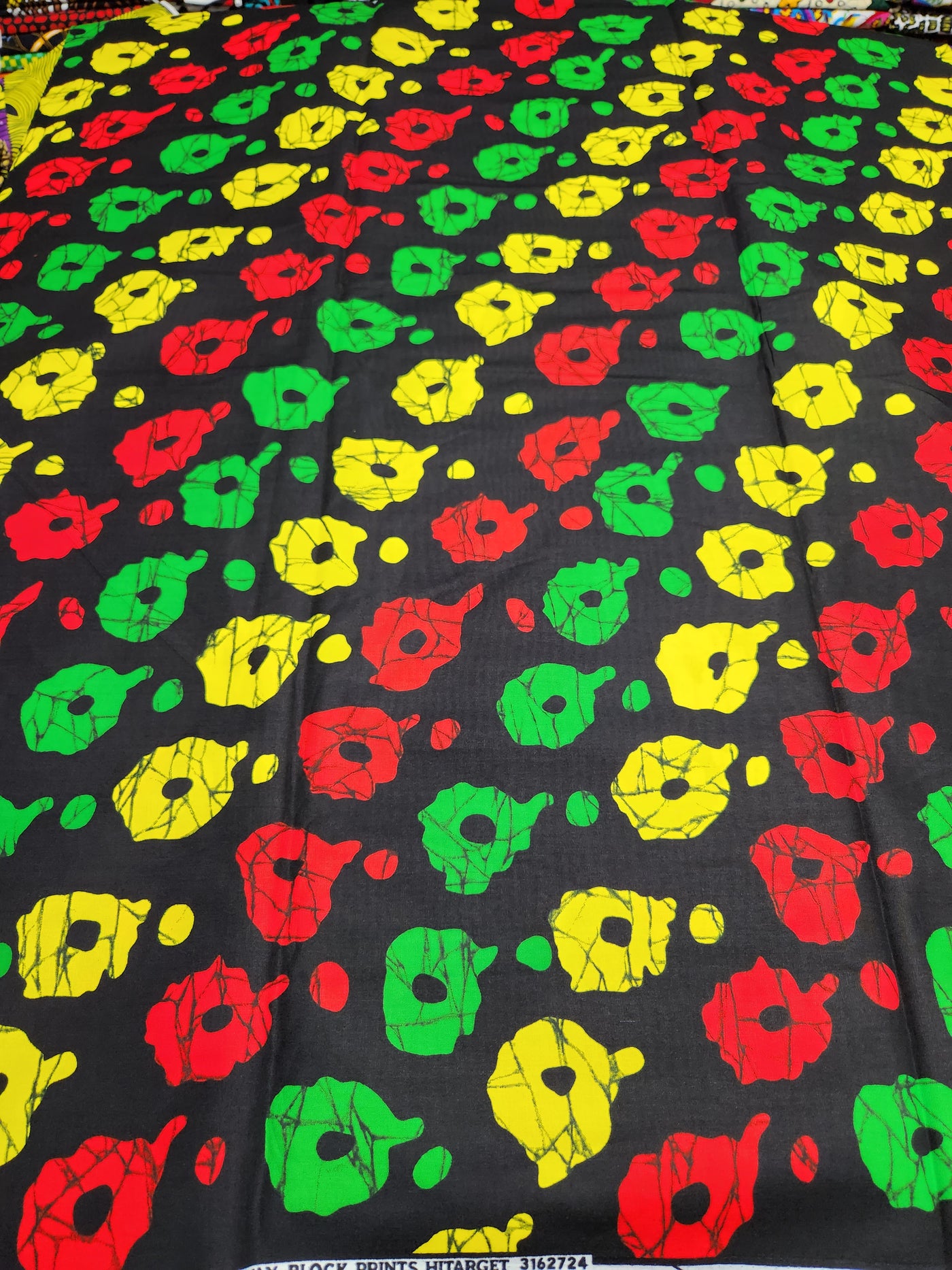 Black Ankara Print Fabric ACS2196