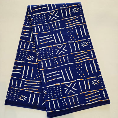 Blue and Black Mix and Match Tribal African Print Fabric, Ankara Fabric