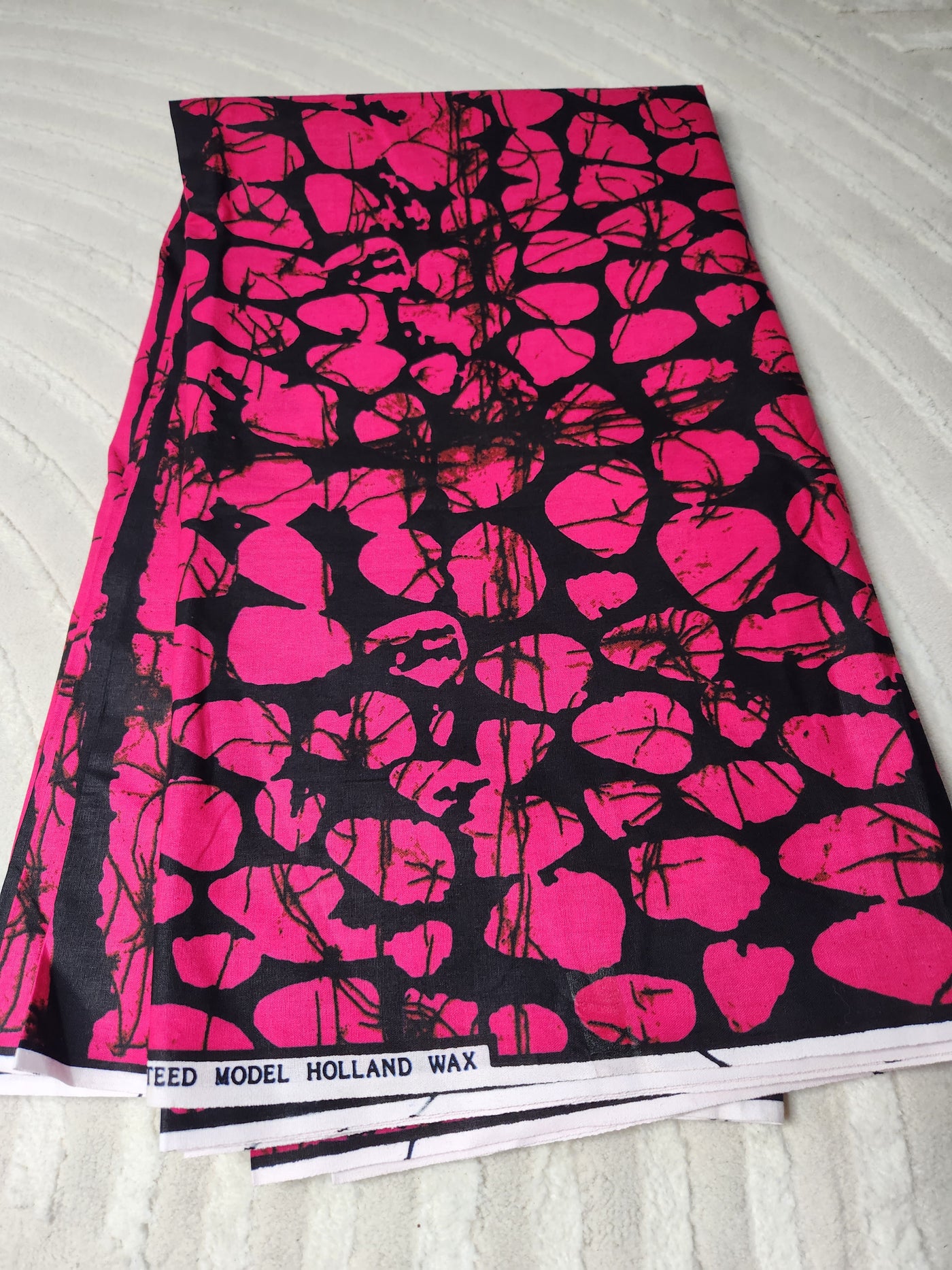 Pink and Black Ankara Print Fabric