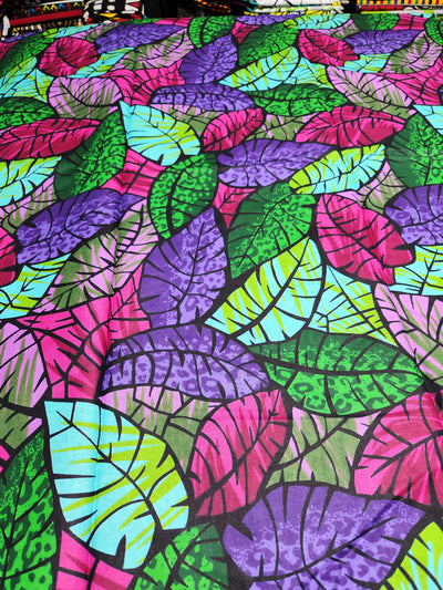 Green, Purple, and Pink African Print  Ankara Fabric ACS2224
