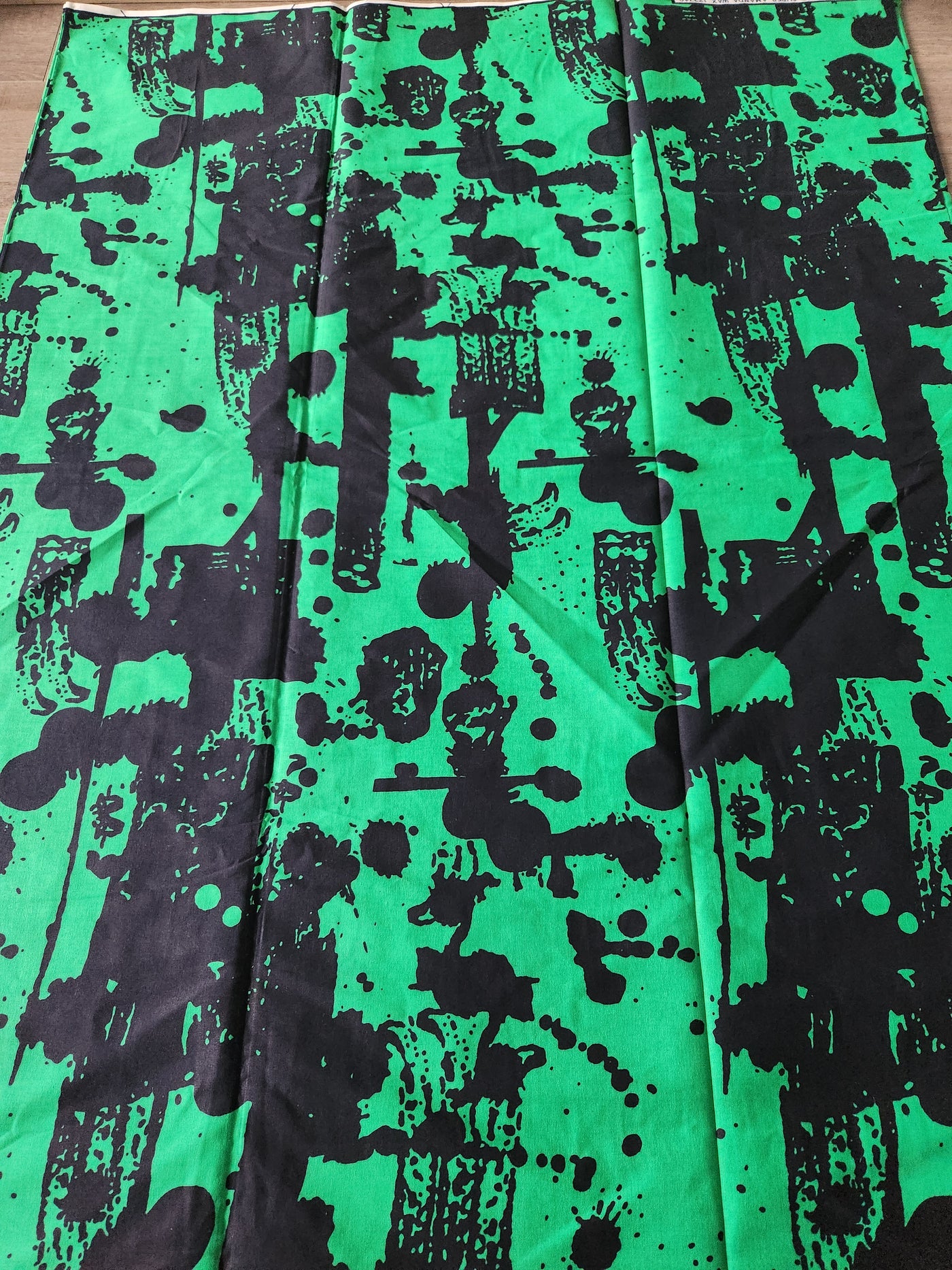 Green and Black African Print Fabric, Ankara Fabric, AF87