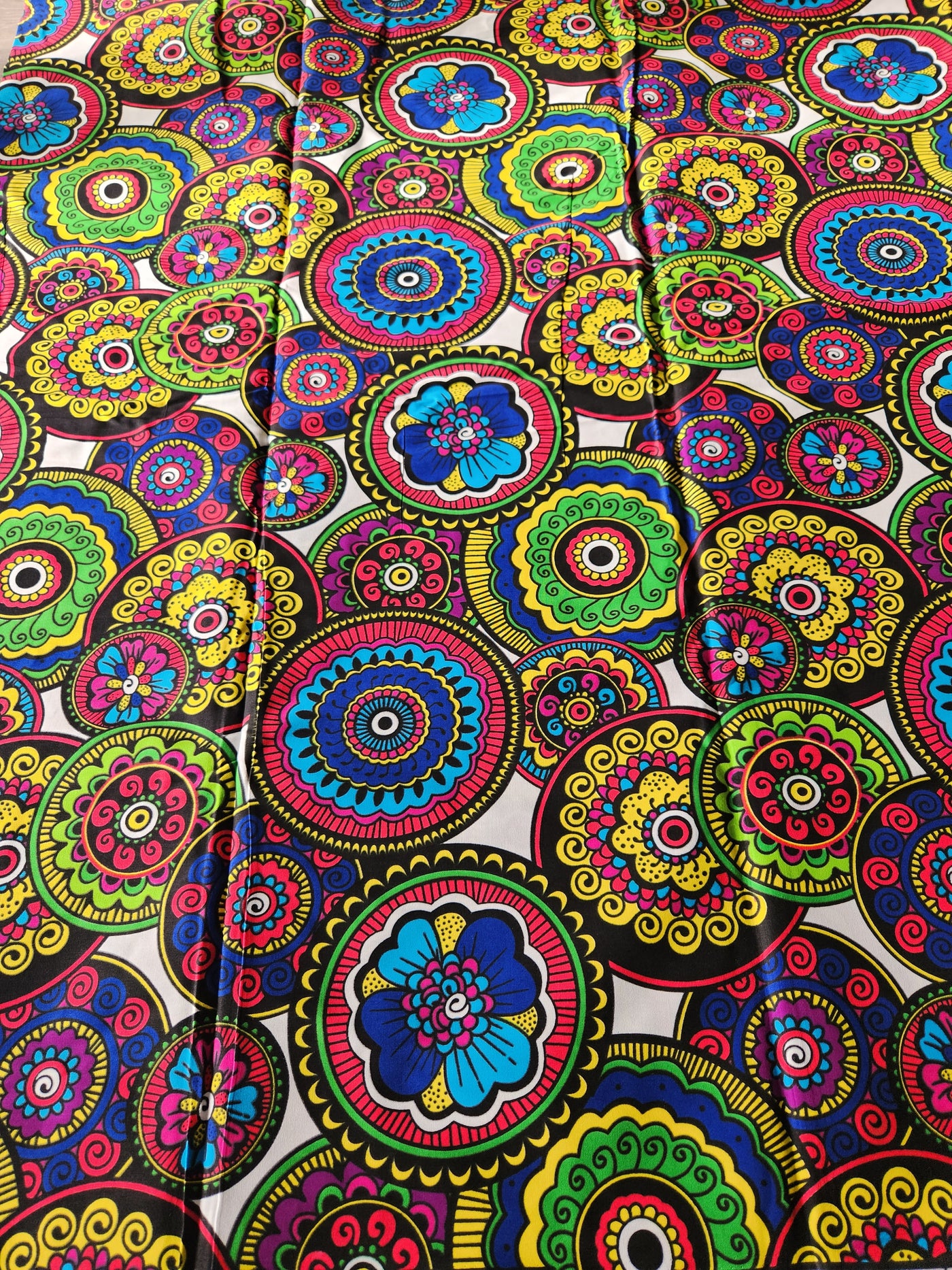 White and Blue Multicolor African Print Fabric, Ankara Fabric, AF215